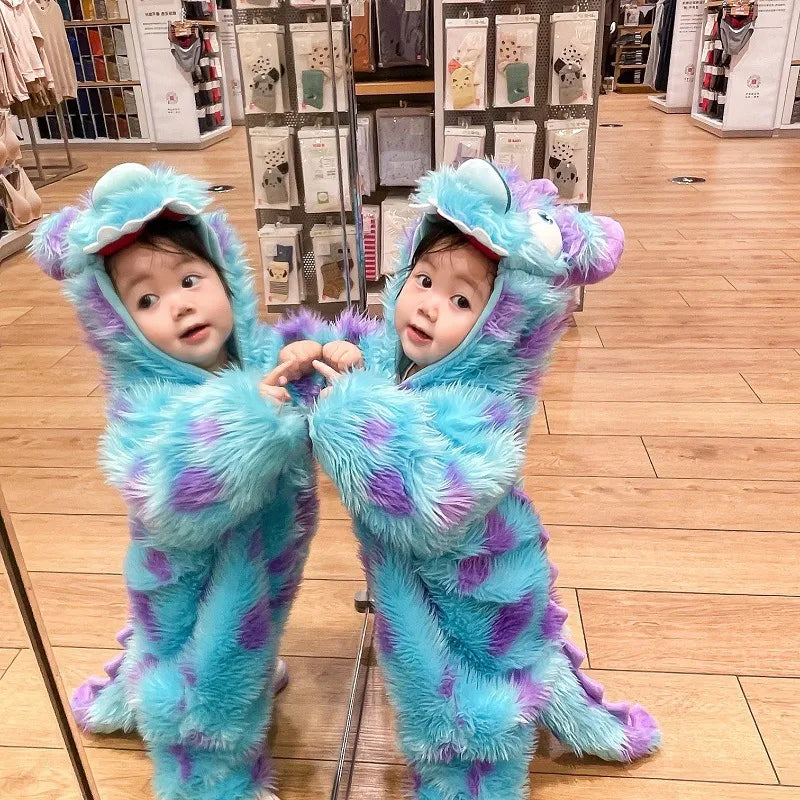 Cute Animal Baby Jumpsuit With Hooded Zipper