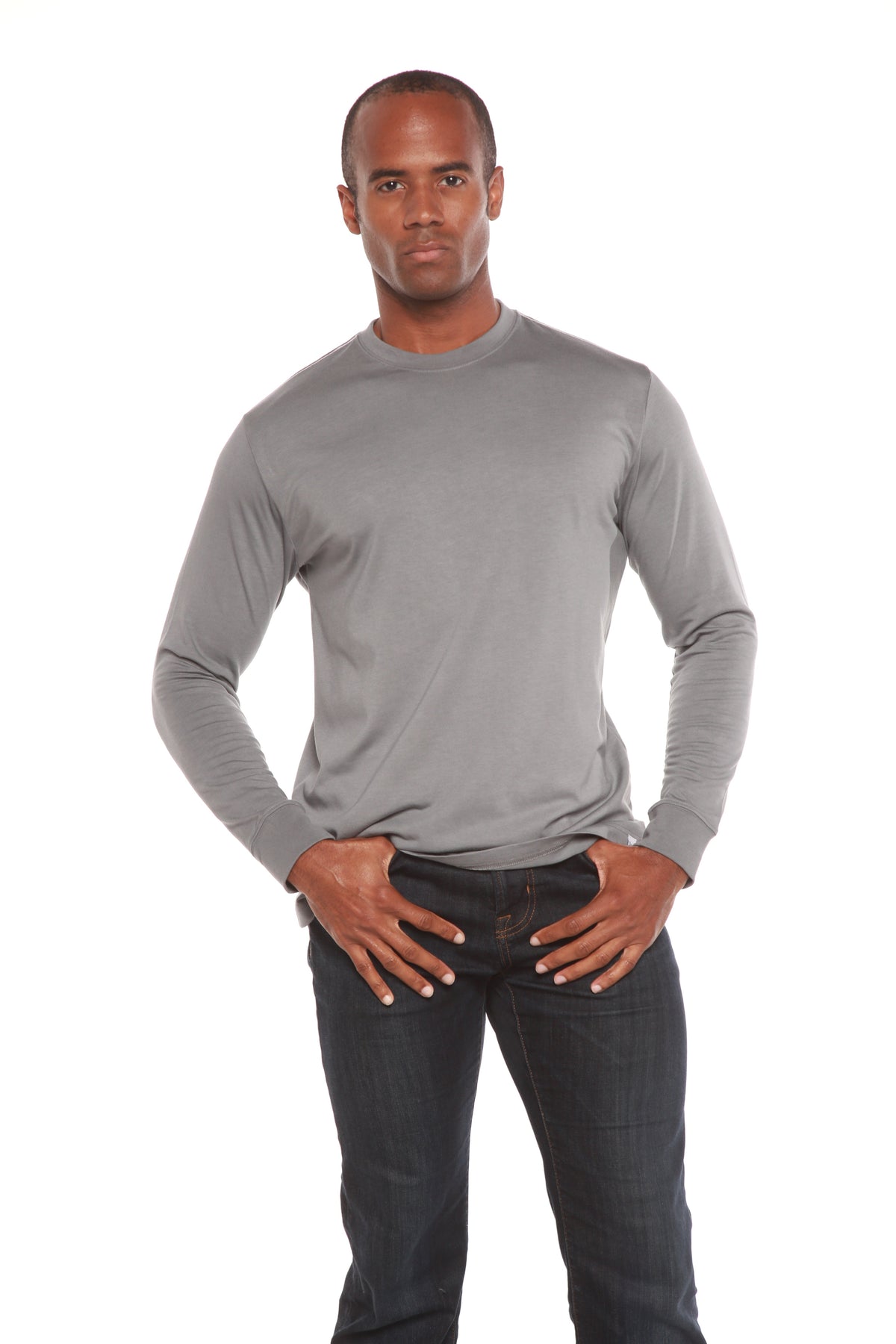Custom Printed Men's Bamboo Viscose/Organic Cotton Long Sleeve T-Shirt